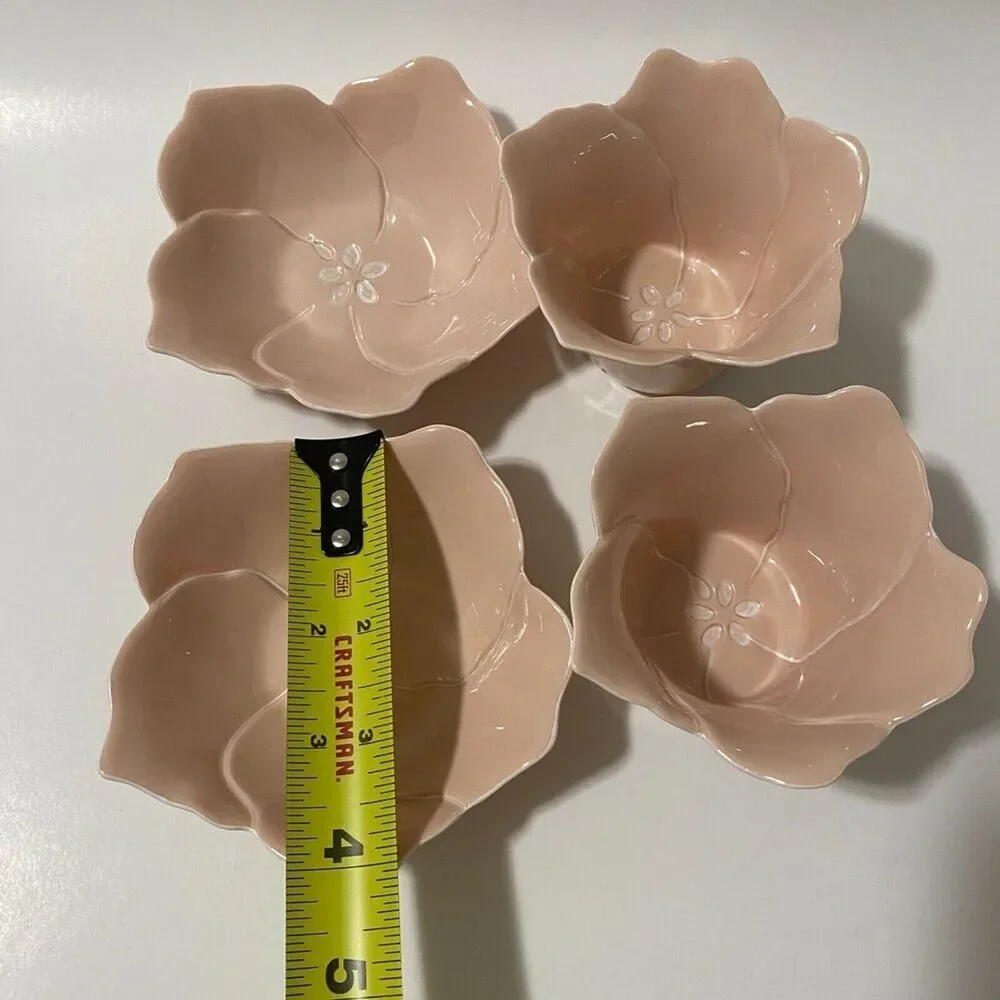 Partylite Candle Holder Votive‎ Pink Flower Petals Tea Light 4 pieces - Picture 4 of 11